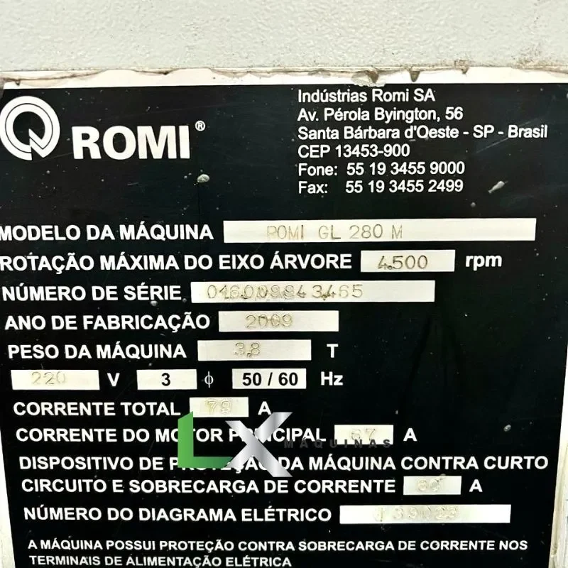 CENTRO DE TORNEAMENTO ROMI GL280M - FANUC - 2009 (2)