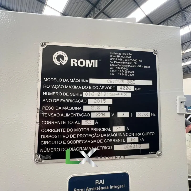 TORNO CNC ROMI CENTUR 30D SIEMENS 828D - 2015 (2)