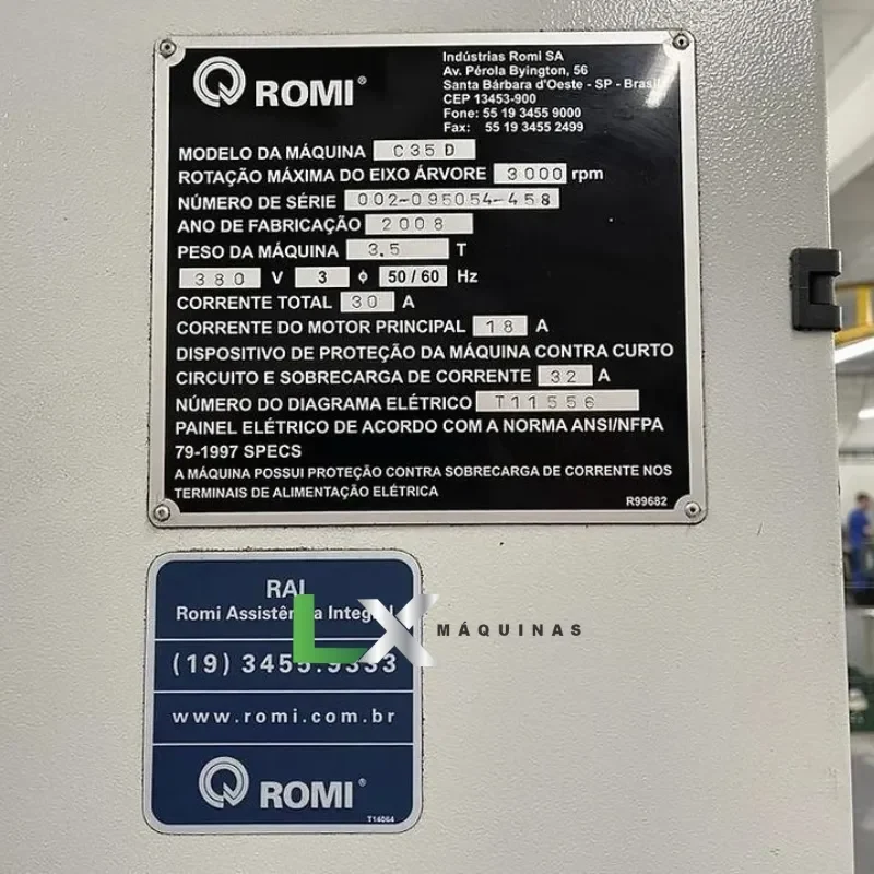 TORNO CNC ROMI CENTUR 35D 520X1500 SIEMENS - 2008 (2)