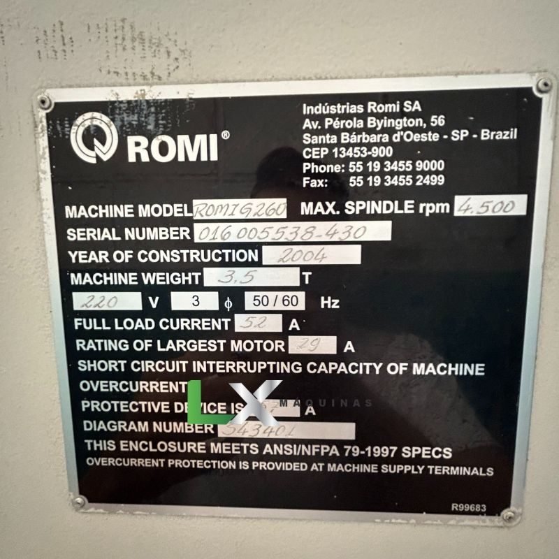 TORNO CNC ROMI G260 FANUC – 2004 (7)