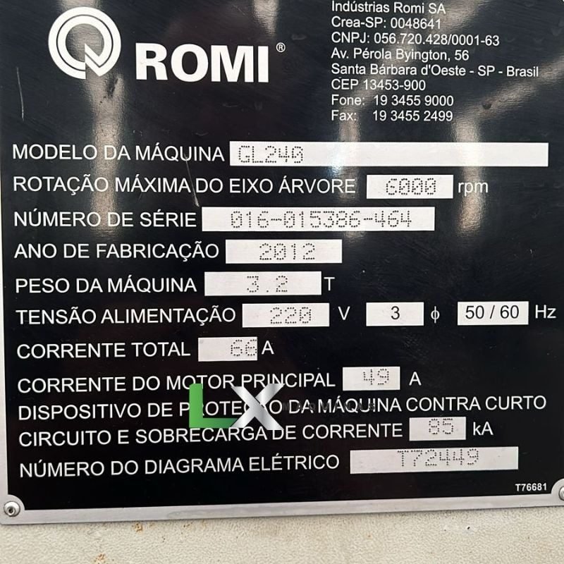 TORNO CNC ROMI GL240 - 2012 - MITSUBISHI (3)